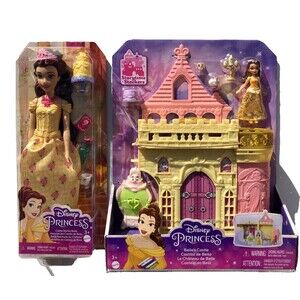 Disney Princess Castle Stories Bundle (Belle’s Castle Playset + Belle 10" Doll)
